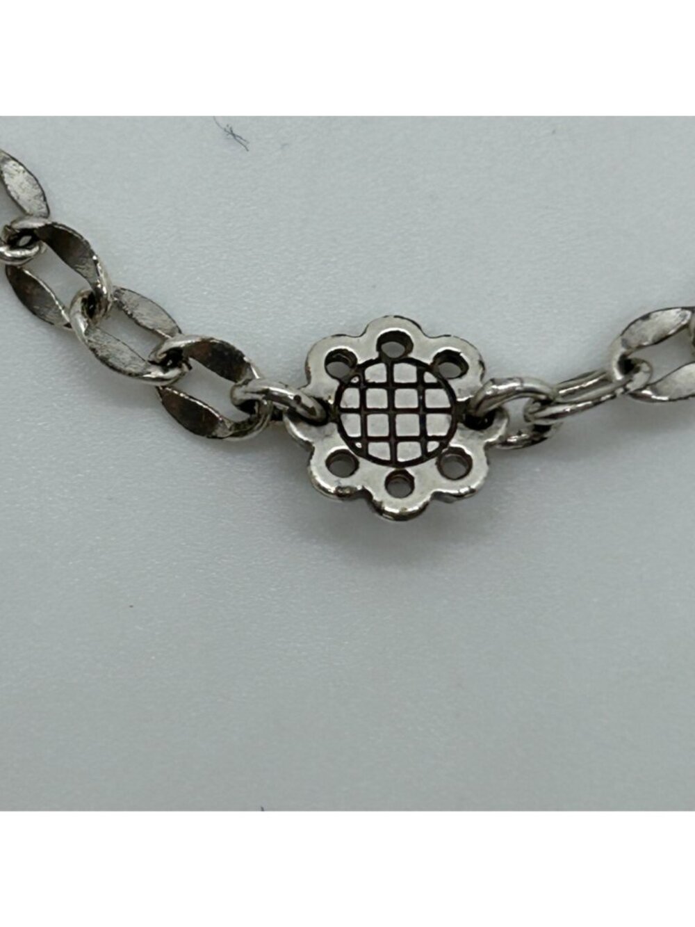 Brighton Bloomingale Silver Tone Bracelet Anklet Flower Heart Clasp Adjustable - Picture 8 of 10